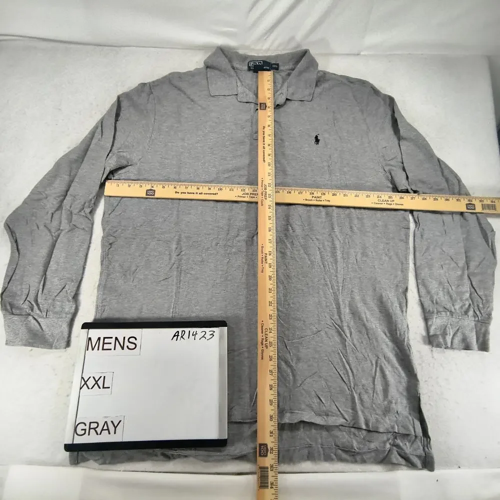 Polo by Ralph Lauren Collared Long Sleeve Polo Shirt Mens Size 2XL Gray